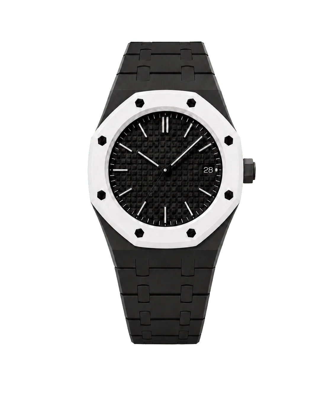 Pop Strap WP-CR-002 — white bezel and strap on the AP × Swatch Royal Pop